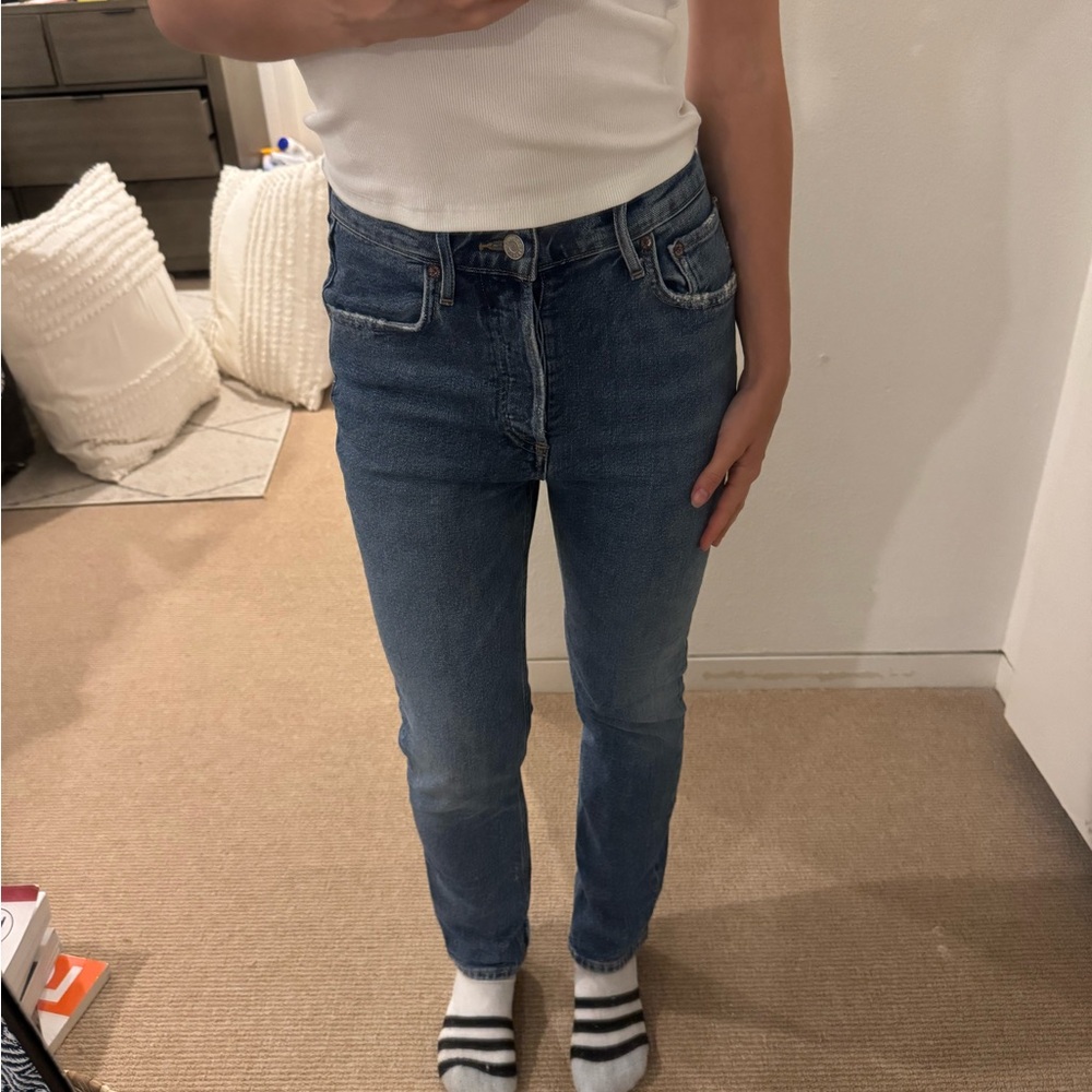 Agolde Women's Skinny Jeans in Classic Blue